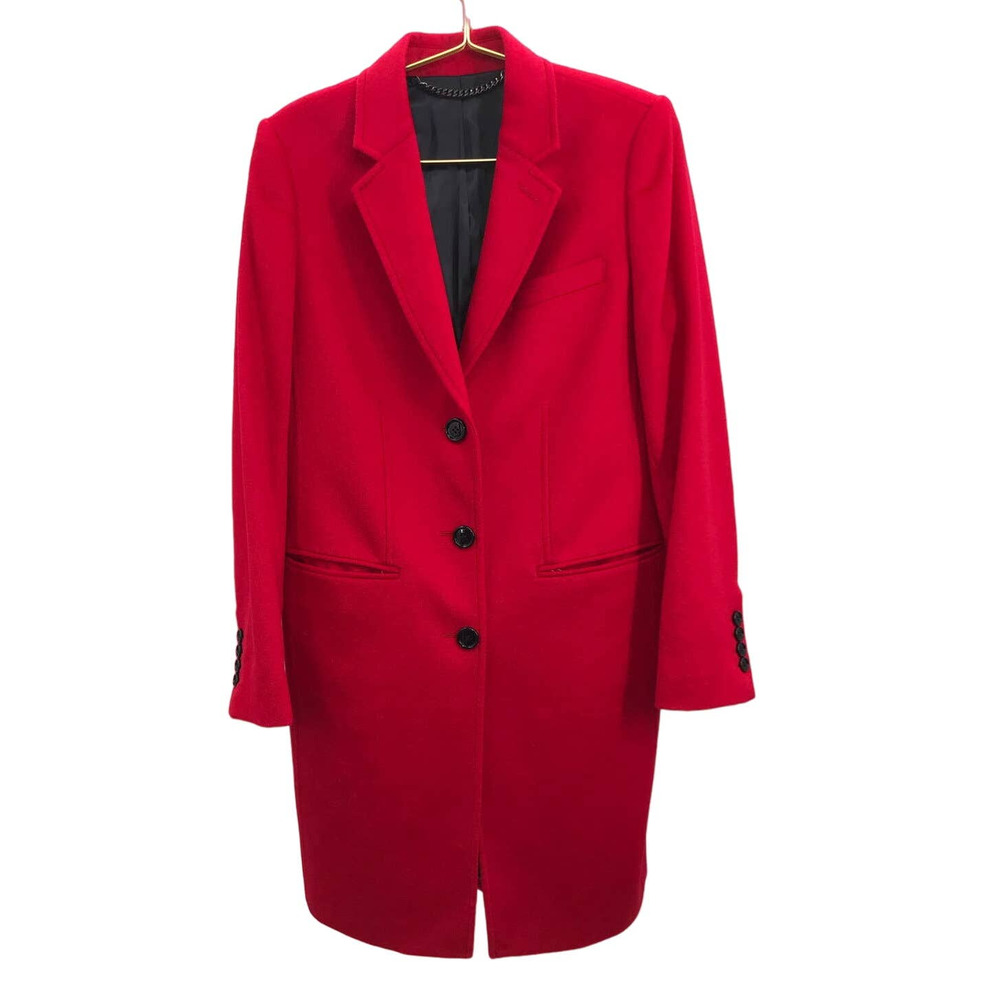 PURE Collection Scarlet Red Wool Pea Coat Size 6